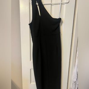 LULUS black one shoulder cutout asymmetrical dress size xl worn once